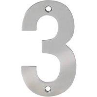 Eclipse Door Numeral 3 Polished Stainless Steel 100mm (865FT)