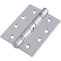 Smith & Locke Polished Chrome Grade 13 Fire Rated Ball Bearing Door Hinges 102mm x 76mm 2 Pack (866PX)