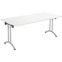 TC Group One Union Rectangular Folding Table White/Silver 1600mm x 700mm (868TT)