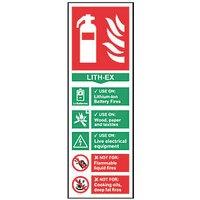 Essentials Non Photoluminescent "Fire Extinguisher Lithium-lon" Sign 300mm x 100mm (869FG)
