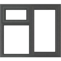 Crystal Right-Hand & Top Opening Clear Double-Glazed Casement Anthracite Grey uPVC Window 905mm x 965mm (870JP)