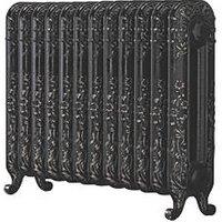 Arroll 597mm x 814mm 3108BTU Black / Silver Cast Iron 2 Column Radiator (870KY)