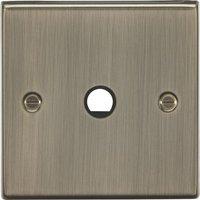 Knightsbridge Raised Square 20A Unswitched Flex Outlet Antique Brass (870YA)