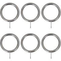 Renaissance Brushed Nickel Metal Curtain Rings 28mm 8 Pack (871CK)