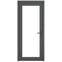 Crystal Fully Glazed 1-Clear Light Left-Handed Anthracite Grey uPVC Back Door 2090mm x 920mm (871JN)