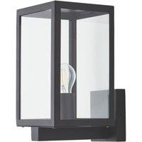 Zink Hestia Outdoor Box Lantern Wall Light Fitting Black (871VH)