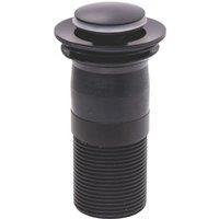 Top-Fix Unslotted Push Button Basin Waste Matt Black 60mm (871VN)