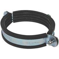 Tesla 109-112mm Rubber-Lined Pipe Clips Black/Steel 2 Pack (8721V)