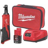 Milwaukee M12 IR-201B1/4 12V 1 x 2.0Ah Li-Ion RedLithium Cordless Sub Compact Ratchet (872GE)