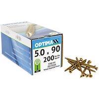 Optimaxx PZ Countersunk Wood Screws 5mm x 90mm 200 Pack (872TY)