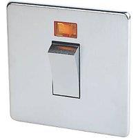 Crabtree Platinum 45A 1-Gang DP Cooker Switch Satin Chrome with Neon (8737H)