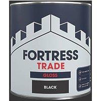 Fortress Trade 1Ltr Black Gloss Water-Based Trim Paint (873JM)