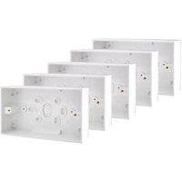 British General 900 Series 2-Gang Surface Pattress Back Boxes 29mm 5 Pack (87427)