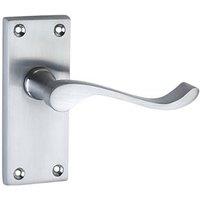 Smith & Locke Fire Rated Latch Door Handles Pair Satin Chrome (8746P)