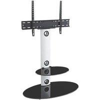 AVF Lugano FSL800LUSW TV Stand Satin White Body/Black Glass (874HP)