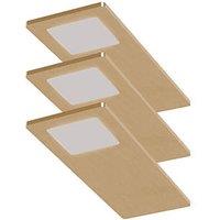 Sensio Astro TrioTone Rectangular LED Under Cabinet Lights Brass 14.4W 240-270lm 3 Pack (874PL)