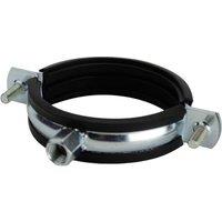 Tesla 81-86mm Rubber Lined Pipe Clips Black/Zinc-Plated 2 Pack (874RE)
