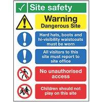 Essentials "Site Safety" Signs 400mm x 300mm 25 Pack (8758T)