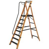 Werner Fibreglass 2.55m 8 Step Platform Step Ladder With Handrail (875JL)
