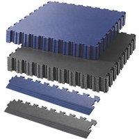 Garage Floor Tile Company X Joint Single Garage Interlocking Floor Tile Pack Blue/Graphite 13m 57 Pieces (875RV)
