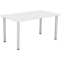 TC Group One Fraction Plus Rectangular Meeting Table White/Silver 1400mm x 800mm (875TT)