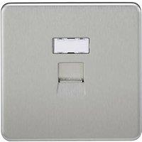 Knightsbridge 1-Gang RJ45 Ethernet Socket Brushed Chrome (875VF)