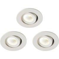 Saxby Vega Round LED Micro Downlights Matt White 12W 240lm 3 Pack (876RE)