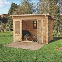 Forest Harwood 10' x 6' 6" (Nominal) Pent Timber Log Cabin (876TF)