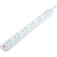 Masterplug 13A 6-Gang Switched Surge-Protected Extension Lead 1m (8776G)