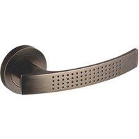 Smith & Locke Compton Fire Rated Lever on Rose Door Handles Pair Pearl Grey (877HY)