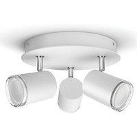 Philips Hue Ambiance Adore LED Round 3-Light Smart Triple Bathroom Spotlight White 5W 350lm (877JE)