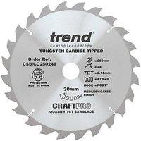 Trend CraftPo CSB/CC25024T Wood Crosscut Circular Saw Blade 250mm x 30mm 24T (877XG)