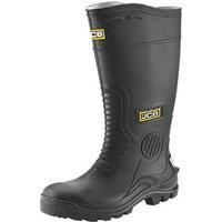 JCB Hydromaster Size 7 Black Steel Toe Cap Safety Wellies (8792F)