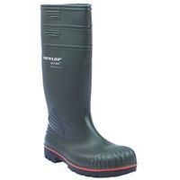 Dunlop Acifort Size 10 Green Steel Toe Cap Safety Wellies (87943)