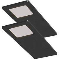 Sensio Astro TrioTone Rectangular LED Under Cabinet Lights Black 9.6W 240-270lm 2 Pack (879PE)
