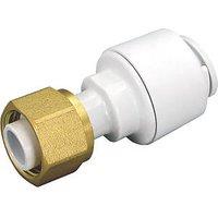 FloPlast FloFit+ Plastic Push-Fit Straight Tap Connector 15mm x 1/2" (879PY)