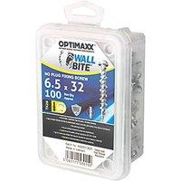 Optimaxx TX Raised Self Tapping Masonry Screws 6.5mm x 32mm 100 Pack (880TY)