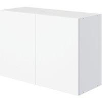 Pragma 2-Door Matt White 800mm x 320mm x 550mm Flat Packed Kitchen Wall Unit (881YC)