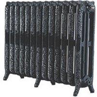 Arroll 760mm x 1074mm 6387BTU Black / Silver Cast Iron 3 Column Radiator (8825P)