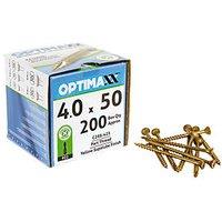 Optimaxx PZ Countersunk Wood Screws 4mm x 50mm 200 Pack (882TY)