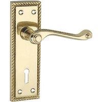 Smith & Locke Fire Rated Lock Door Handles Pair Polished Brass (8832P)