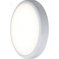 Knightsbridge BT9ACT Indoor & Outdoor Round LED CCT Adjustable Bulkhead White 9W 730-810lm (884GA)