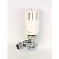 Myson TRV215AC 15mm x 1/2" Chrome/White Angled Standard Thermostatic Radiator Valve Head & Body (884PX)