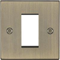 Knightsbridge Raised Square 1-Module Modular Faceplate Antique Brass (884YA)