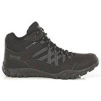 Regatta Edgepoint Mid-Walking Size 7 Black/Granite Waterproof Non Safety Work Boots (885JU)