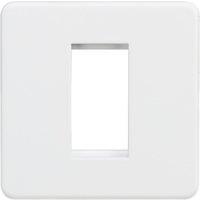 Knightsbridge Screwless 1-Module Modular Faceplate Matt White (885YA)