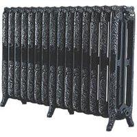 Arroll 760mm x 1234mm 7370BTU Black / Silver Cast Iron 3 Column Radiator (8861P)