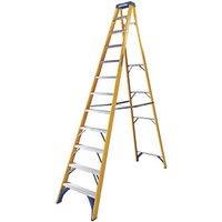 Werner Fibreglass 3.34m 12 Step Swingback A Frame Step Ladder (886FV)