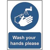 Essentials "Wash Your Hands Please" Sign 210mm x 148mm (886HL)