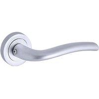 Smith & Locke Corfe Fire Rated Lever on Rose Door Handles Pair Satin Chrome (887HY)